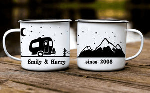 Personalized Camping Mug, Couples Coffee Gift
