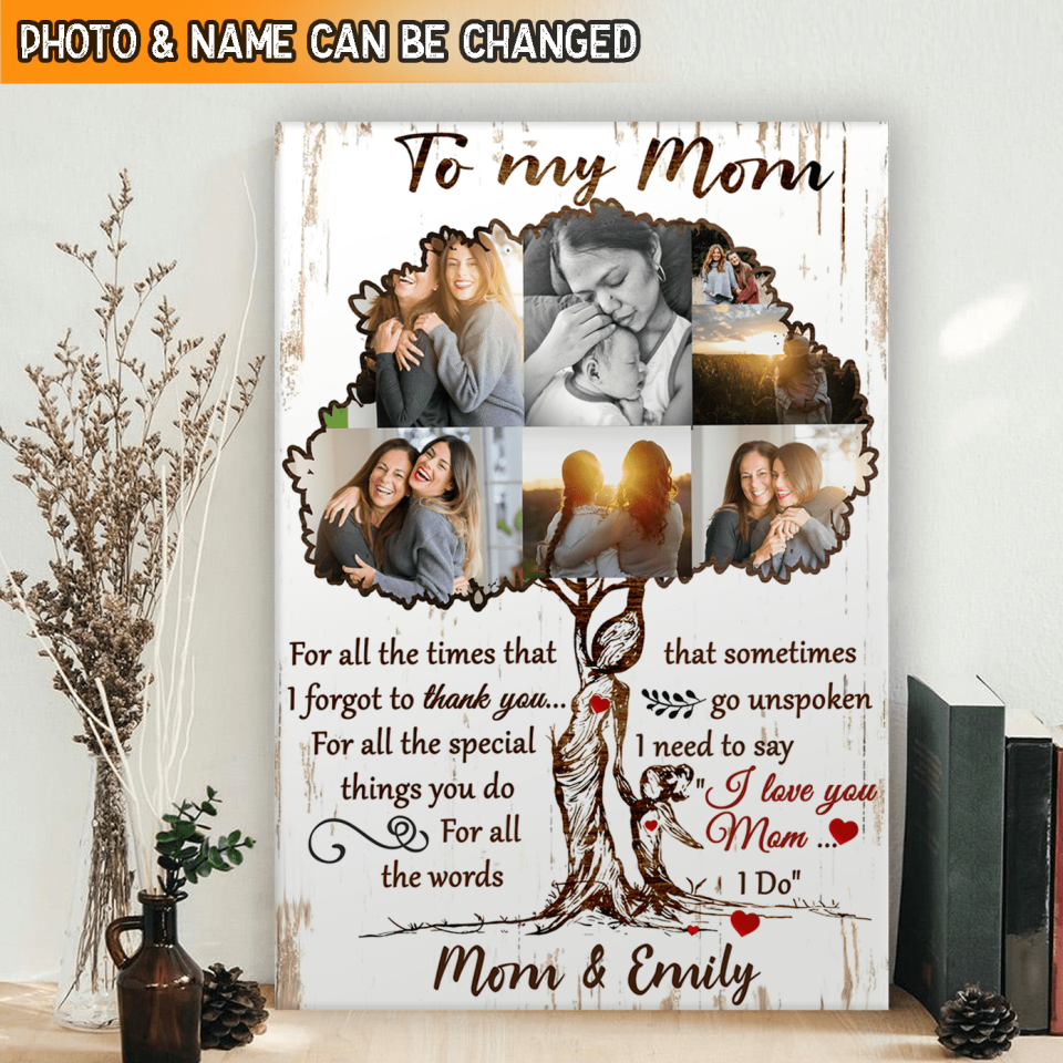 To My Mom - Personalized Canvas Wall Art