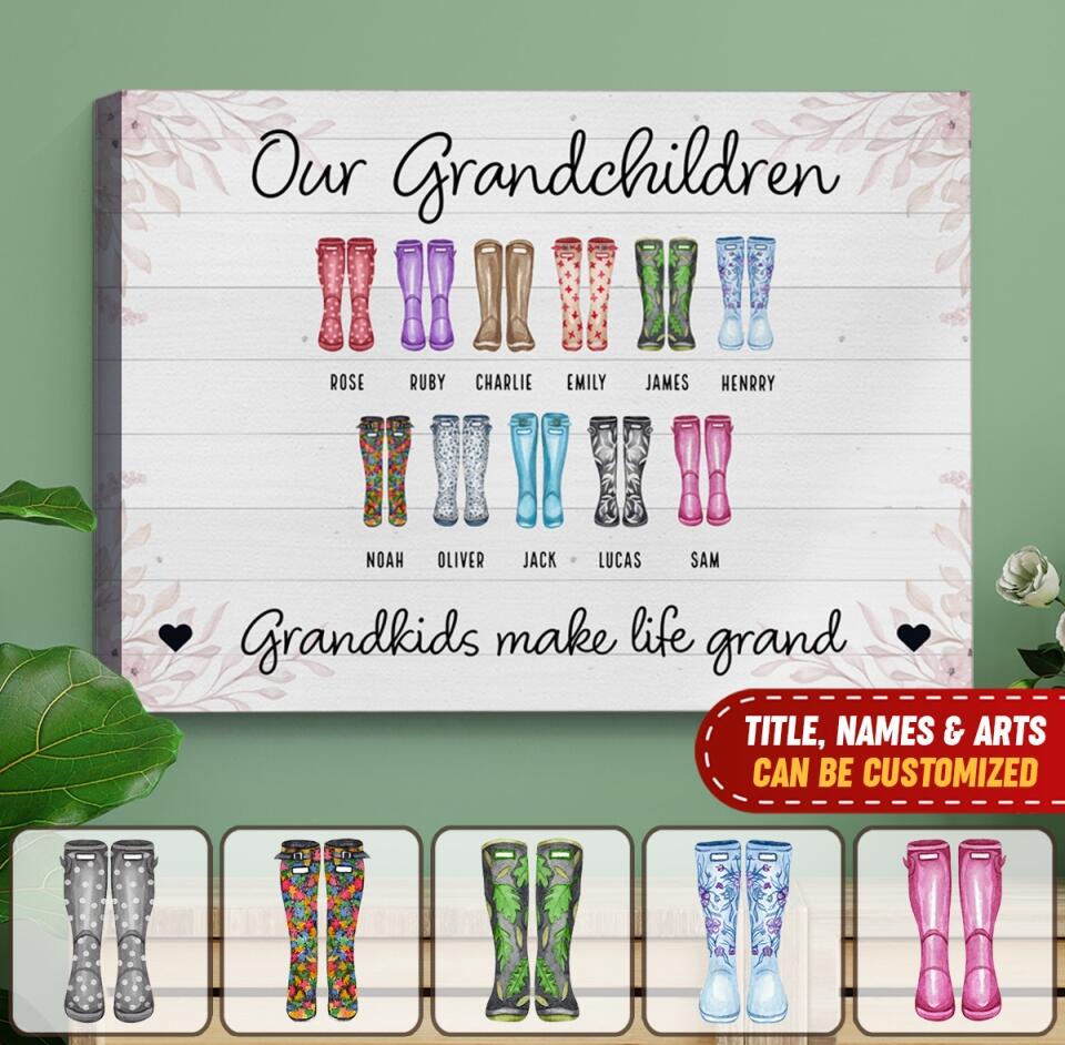 Grandkids Make Life Grand - Personalized Canvas