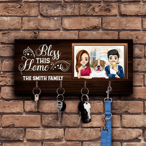 Bless This Home Family - Personalized Key Hanger