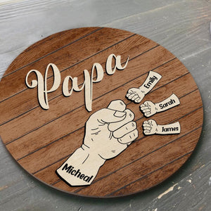 Father's Day Home Decor - Personalized Wood Pallet Sign 2 Layers, Gift For Dad