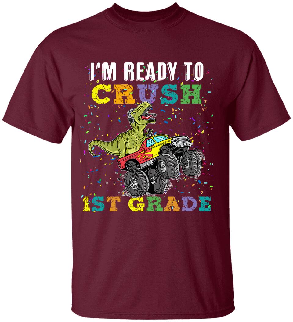 I'm Ready To Crush Dinosaur Truck T Rex - Youth T-Shirt, Back To School, First  Day Of School