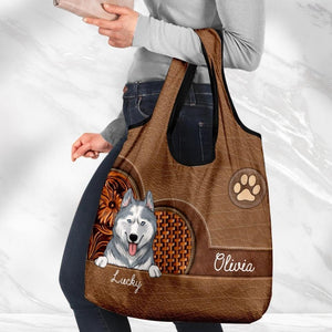Dog Mom Personalized Grocery Bag, Gift For Dog Lovers