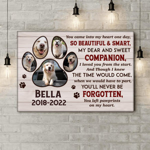 You Came Into My Heart One Day - Personalized Canvas, Pet Memorial Gift, Custom Dog Photo Canvas