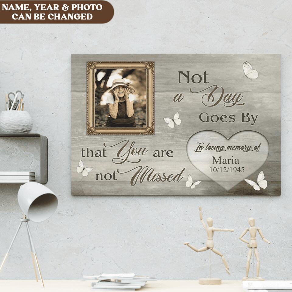 Not A Day Goes By That You Are Not Missed - Personalized Canvas