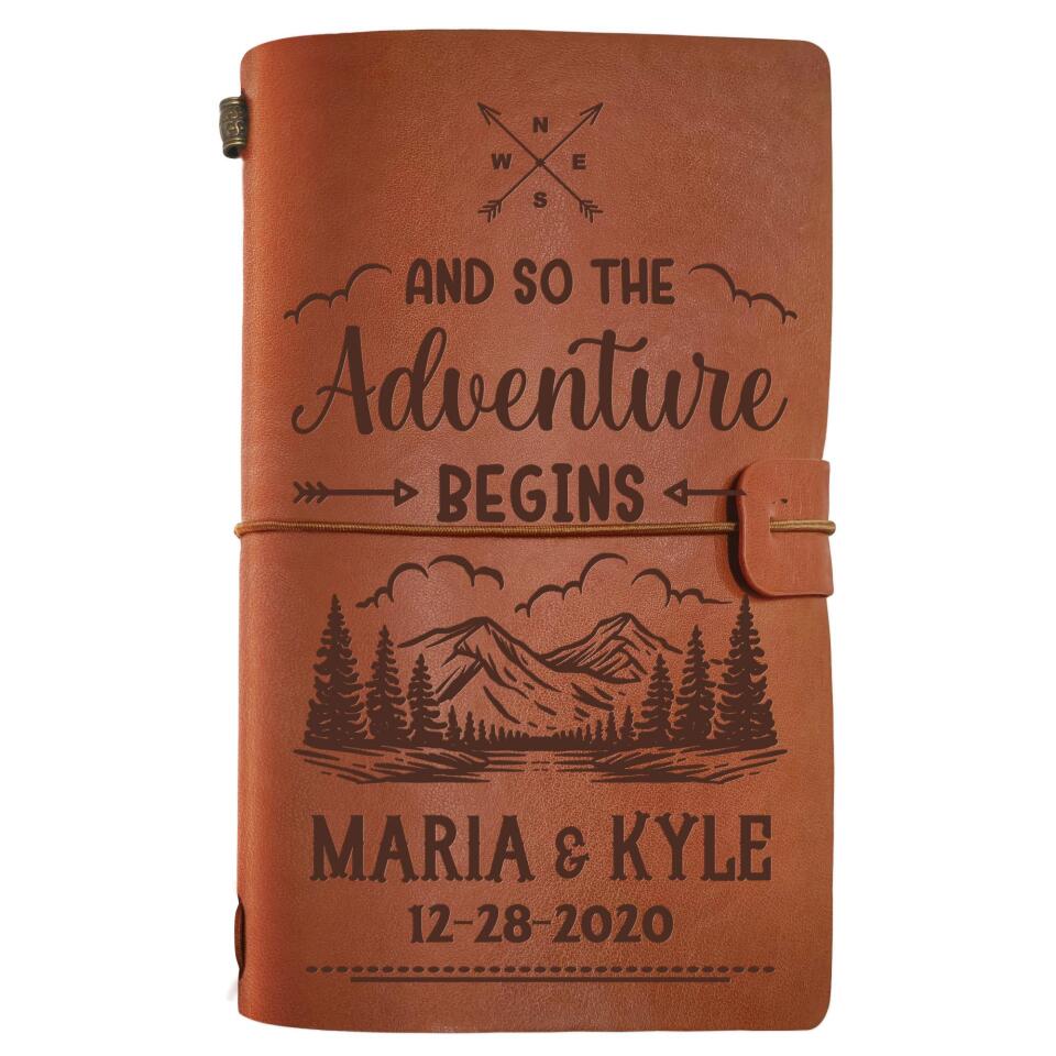 And So The Adventure Begins - Personalized Camping Notebook, Vintage Journal