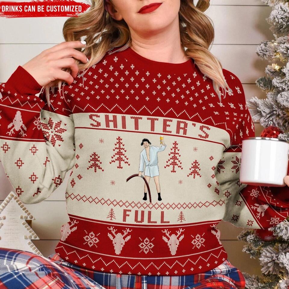 Sh*tter's Full Ugly Christmas Sweater - Personalized Wool Sweater, All-Over-Print Sweatshirt