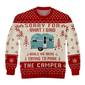 Sorry For What I Said - Personalized Wool Sweater, Christmas Gift For Camping Lovers