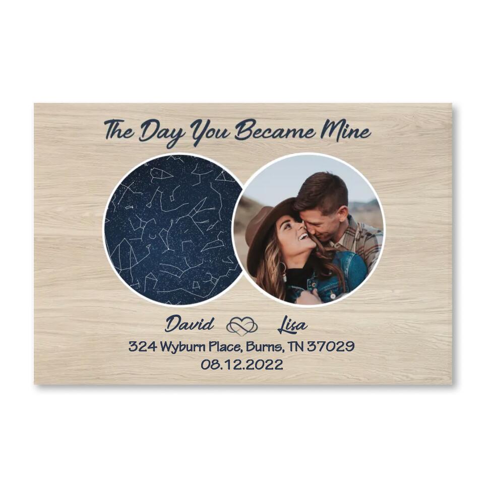 The Day You Became Mine - Personalized Canvas, Wedding Gift, Anniversary Gift For Couple