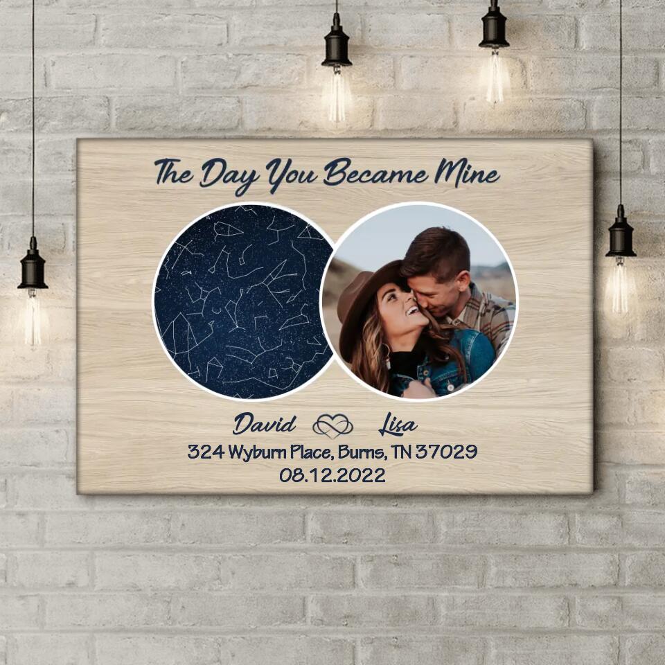 The Day You Became Mine - Personalized Canvas, Wedding Gift, Anniversary Gift For Couple