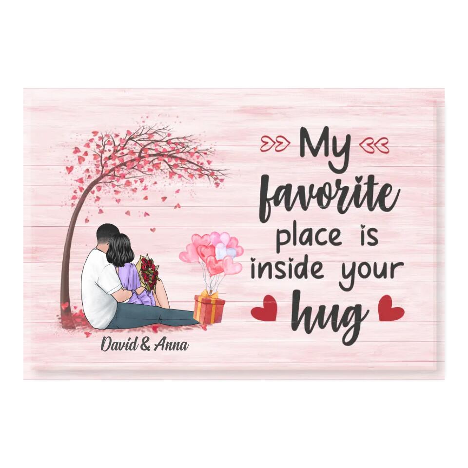 My Favorite Place Is In Your Heart - Personalized Couple Canvas - Valentine Gift - Personalized Couple Canvas - Valentine Decorations