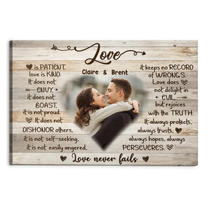 Love Is Patient Love Is Kind - Personalized Couple Canvas - Valentine Gift - Personalized Couple Canvas - Valentine Decorations