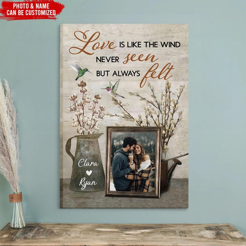 Love Is The Wind Never Seen But Always Felt - Personalized Couple Canvas Print - Couple Canvas Wall Art - Wall Decor for Couples Bedroom