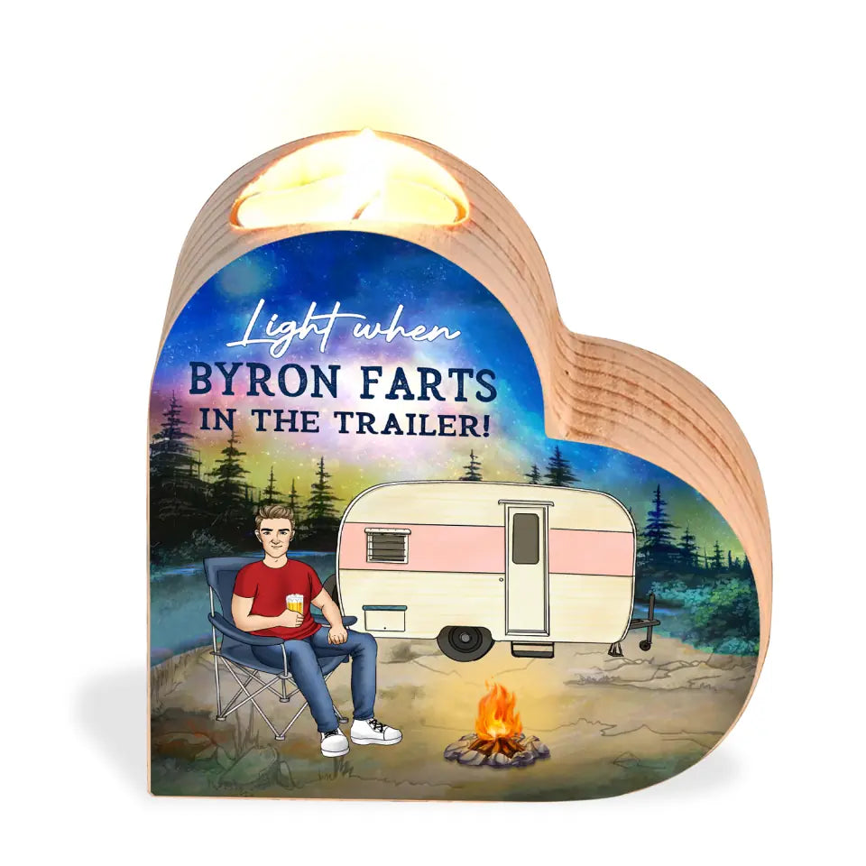 Light When Mike Farts In The Trailer - Personalized Candle Holder