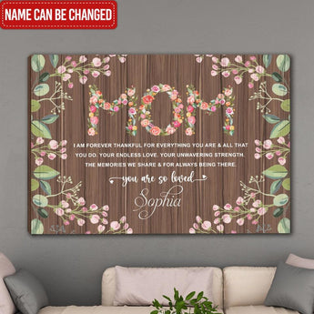 Mom You Are So Loved - Personalized Mom Canvas - Mother's Day Gift - Mom Canvas Gift