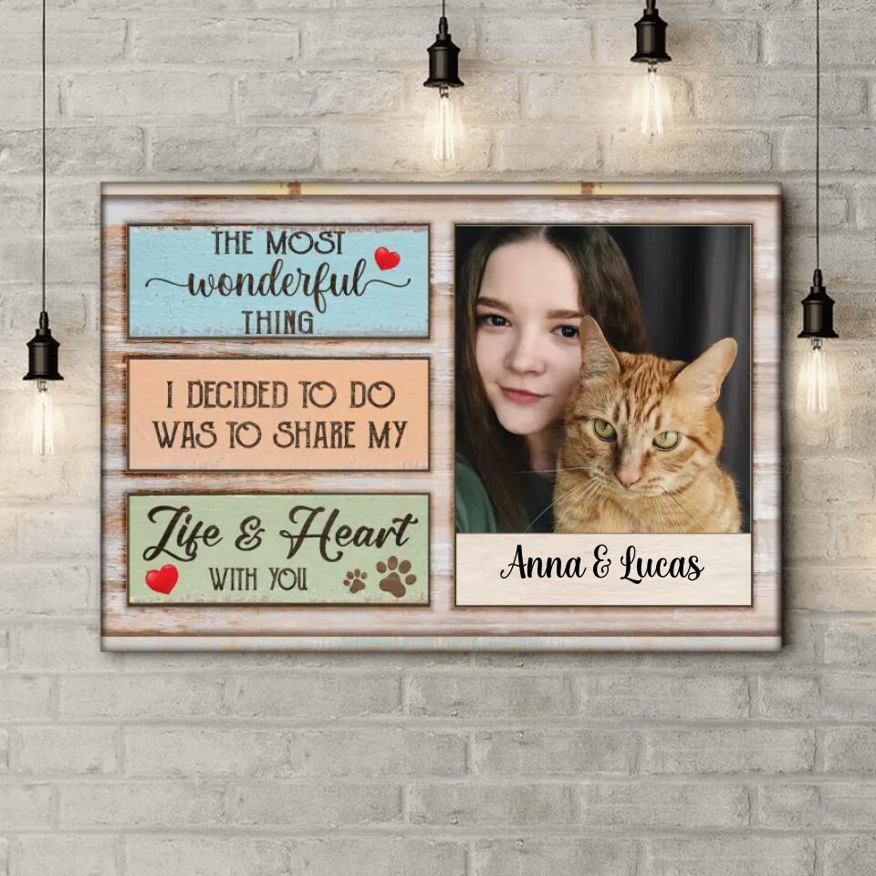 The Most Wonderful Thing- Personalized Canvas, Gift For Cat Mom