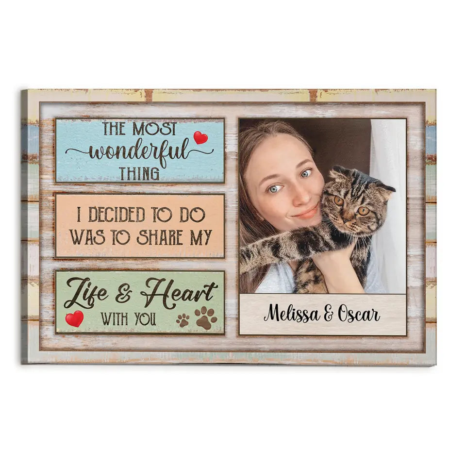 The Most Wonderful Thing- Personalized Canvas, Gift For Cat Mom
