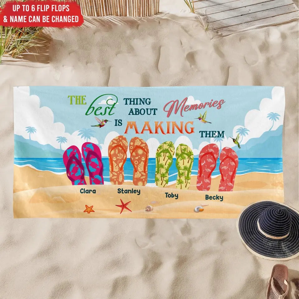 The Best Thing About Memories Is Making Them - Personalized Beach Towel, Gift For Beach Lovers