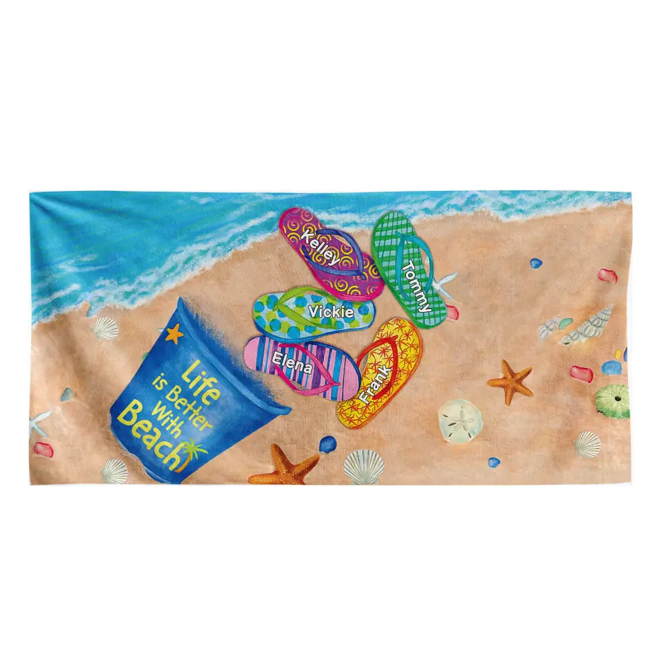 Life is Better With Beach - Personalized Beach Towel, Gift For Beach Lover