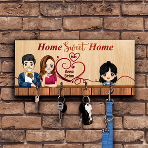 Home Sweet Home, Gift For Family, Gift For Father's Day - Personalized Key Hanger