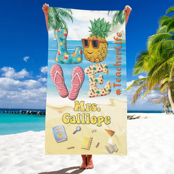 pool towel, custom beach towel, towel, beach, beach towels, teacher, gift for teacher, teacher gift 