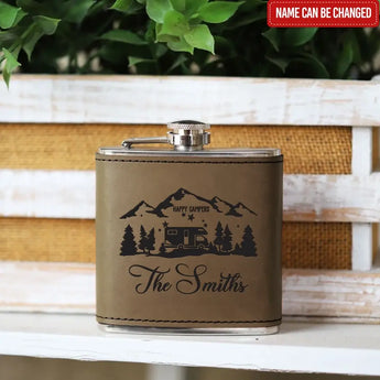 Hip Flask, personalized Hip Flask, 6oz Flask, Leather Hip Flask, Leather Flask for man,Custom Leather Flask, personalized flask, Camping, camping gift,camping,campsite,campgrounds,custom gift,personalized gifts