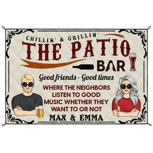 Chillin’ & Grillin’ The Patio Bar Good Friends Good Times - Personalized Patio Mat