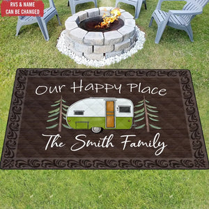 Our Happy Place - Personalized Patio Mat