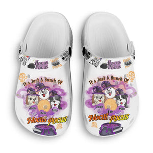 It’s Just A Bunch Of Hocus Pocus, Personalized  Scrocs, Gift For Halloween, halloween, halloween gift, gift for dog lovers