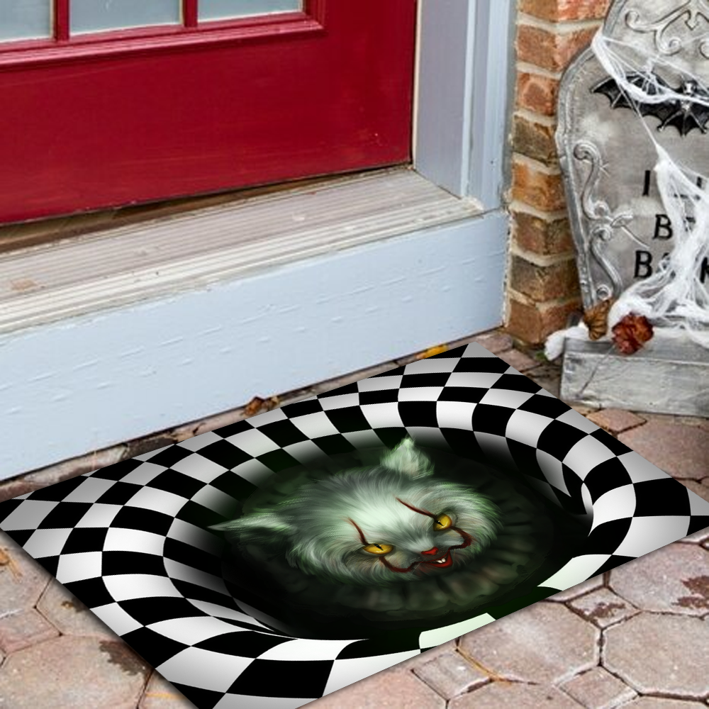 Funny Cat IT Illusion Halloween Style 2 - Doormat