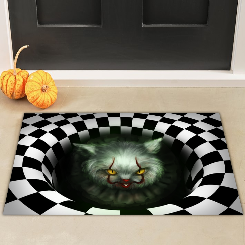 Funny Cat IT Illusion Halloween Style 2 - Doormat