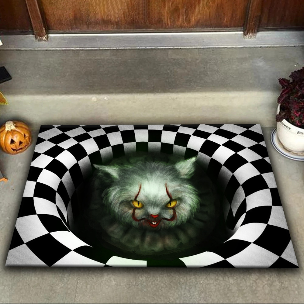Funny Cat IT Illusion Halloween Style 2 - Doormat