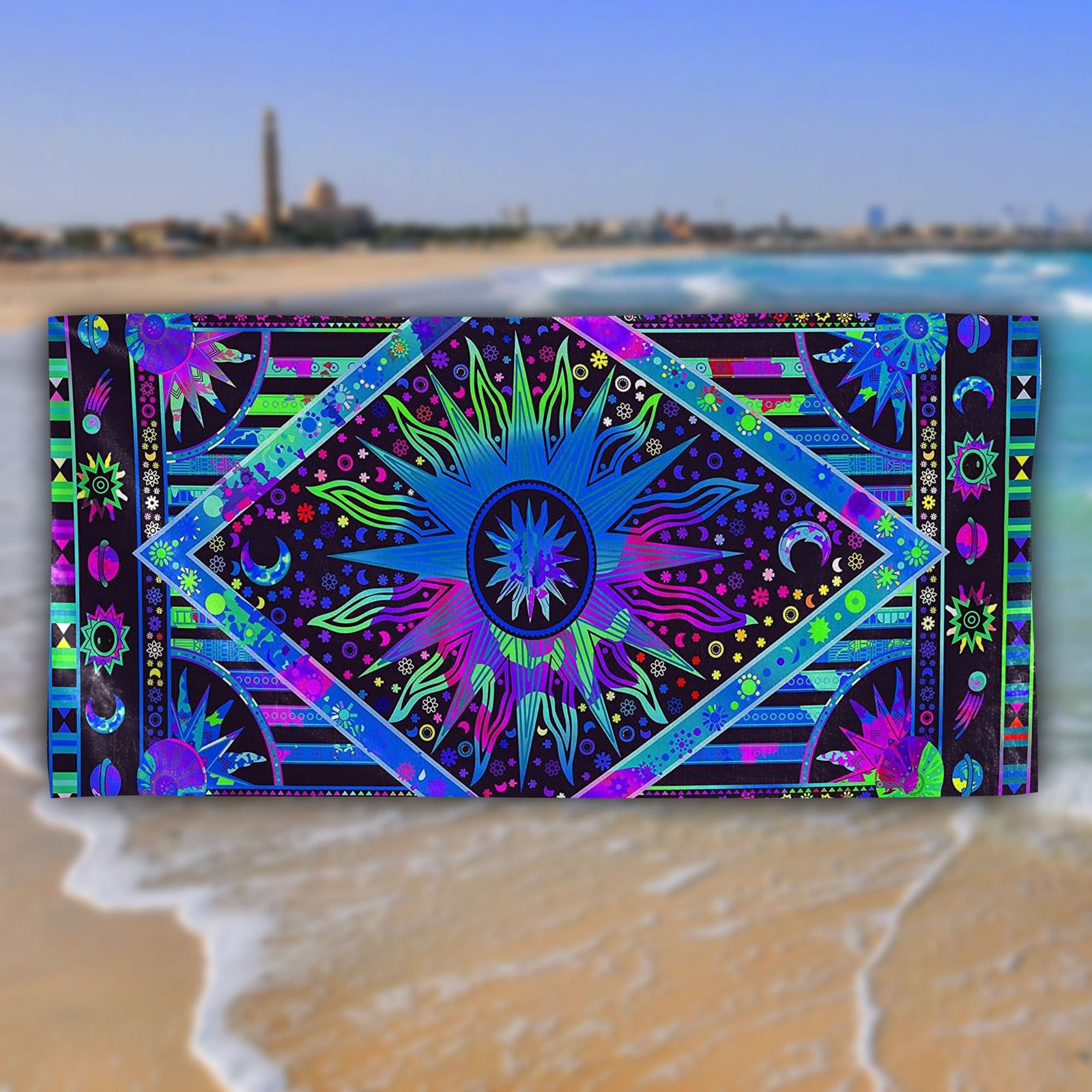 Night Purple Beach Towel